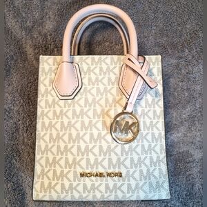 Michael Kors Pink and Vanilla Logo Mini Tote